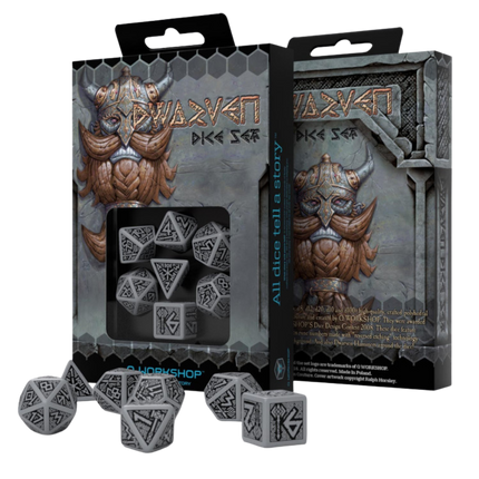 Dice Dwarven Gray & Black Dice Set - Q Workshop