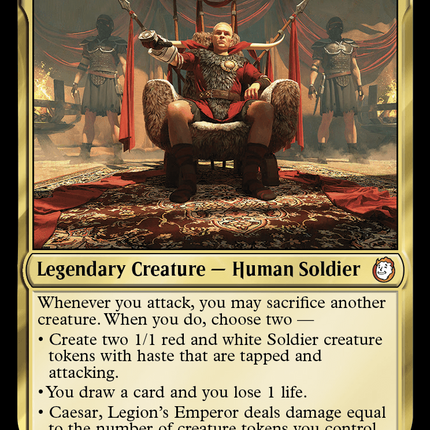 Caesar Legion's Emperor commander card from MTG Fallout Hail Caesar - House of Games