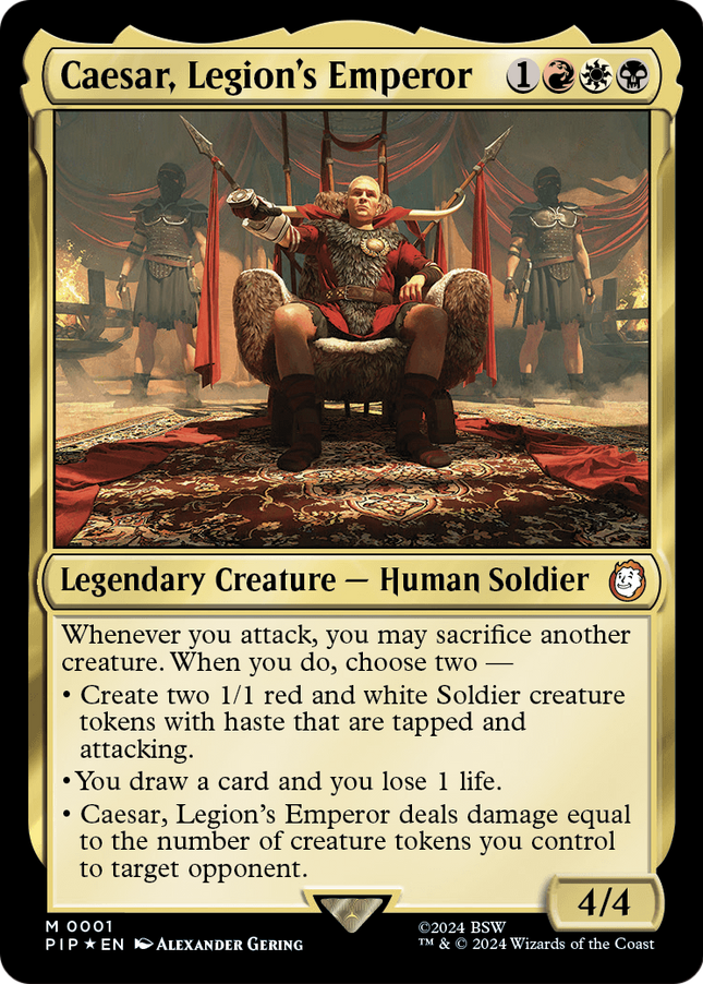 Caesar Legion's Emperor commander card from MTG Fallout Hail Caesar - House of Games