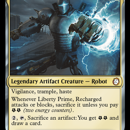 Liberty Prime Recharged commander card from MTG Fallout Science - House of Games