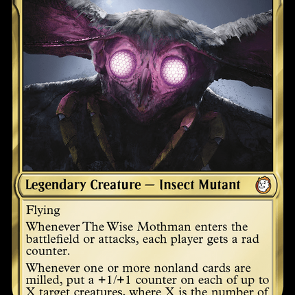 The Wise Mothman commander card from MTG Fallout Mutant Menace - House of Games