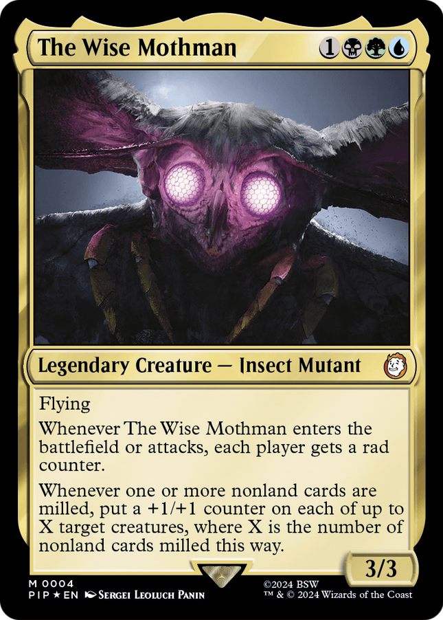 The Wise Mothman commander card from MTG Fallout Mutant Menace - House of Games