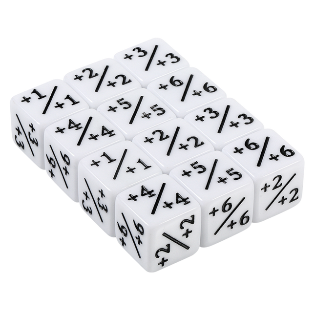 Positive/Negative Dice Counters White (12)