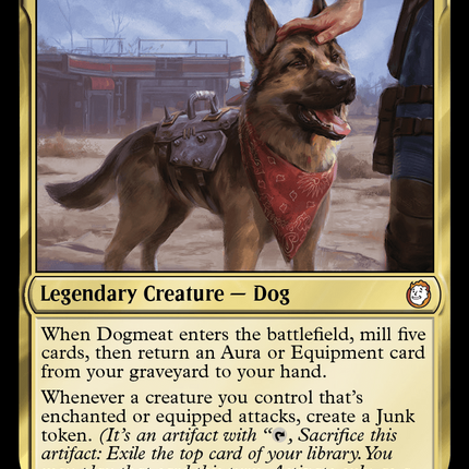 Dogmeat Ever Loyal commander card from MTG Fallout Scrappy Survivors - House of Games