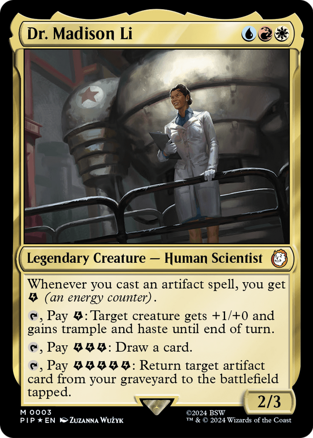 Dr. Madison Li commander card from MTG Fallout Science - House of Games