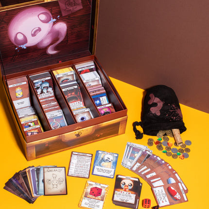 The Binding of Isaac Four Souls Ultimate Collection open chest with sorted cards - House of Games