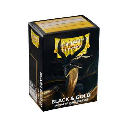 Dragon Shield: Standard Sleeves [Matte Dual] (100 Sleeves) - Black & Gold