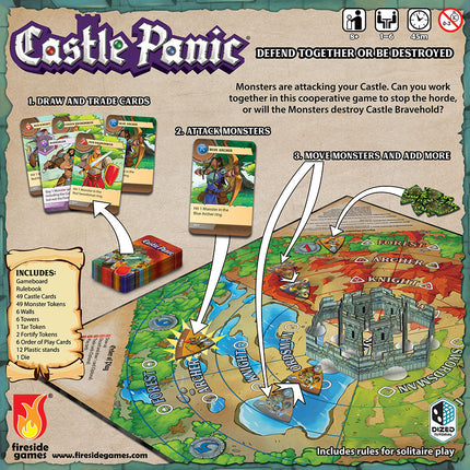 Castle Panic 2nd Edition components and contents list - House of Games