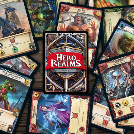 Hero Realms Deckbuilding Game cards and components