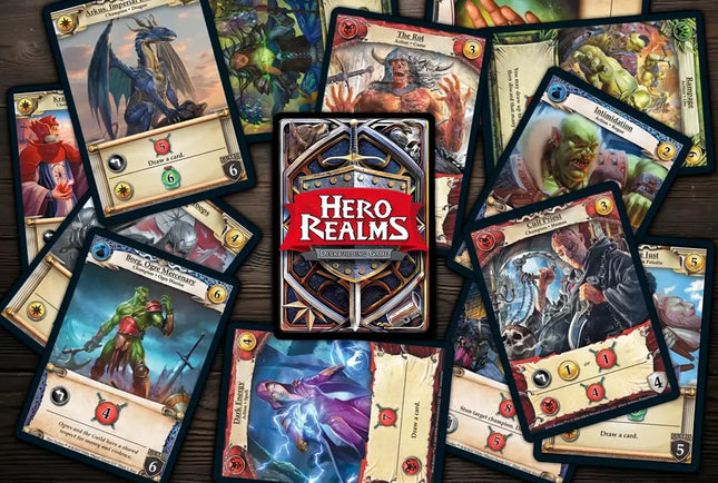 Hero Realms Deckbuilding Game cards and components