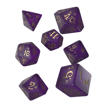 Q-Workshop Cats Dice Set: Purrito Gold/Purple - House of Games -1 