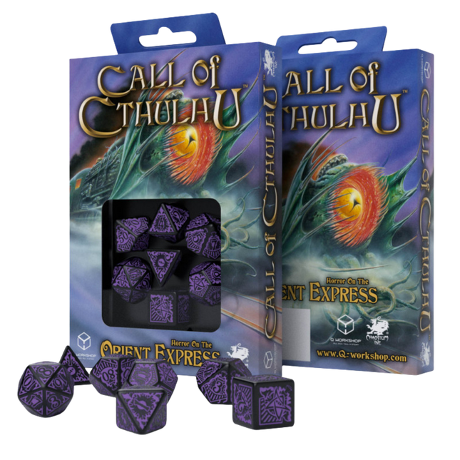 Q-Workshop Call of Cthulhu Horror on the Orient Express Schwarz/Violettes Würfelset